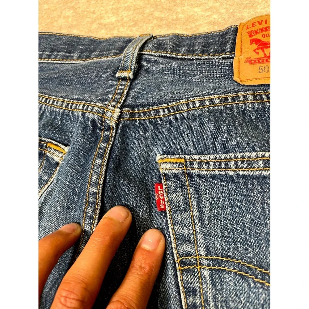 Levi's 501 Jeans Mens 29x30 Blue Denim Cotton‎ 5-Pockets Straight Leg Mid Rise